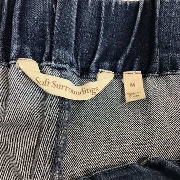 Soft Surroundings Pull-On Fringe Hem Crop Jeans - Picture 6 of 8